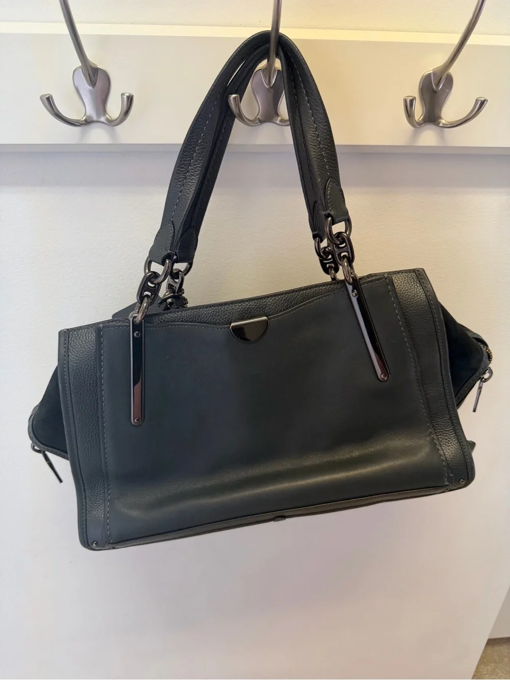 Coach dark gray (almost navy blue) Dreamer 36 Leather Satchel